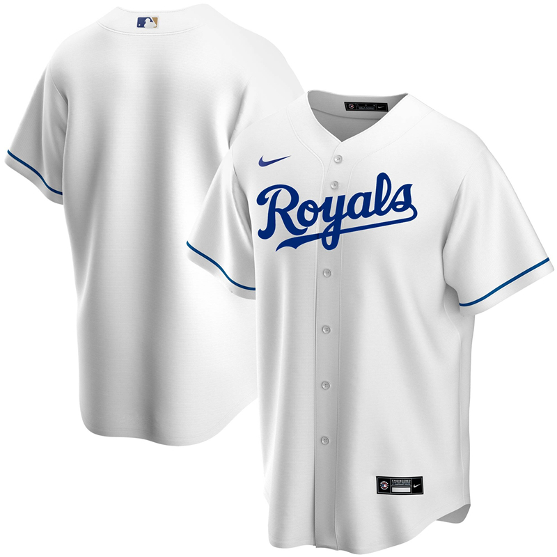 2020 MLB Men Kansas City Royals Nike White Home 2020 Replica Team Jersey 1